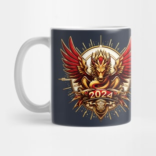 Wooden Gold Red Dragon 2024 No.4 Mug